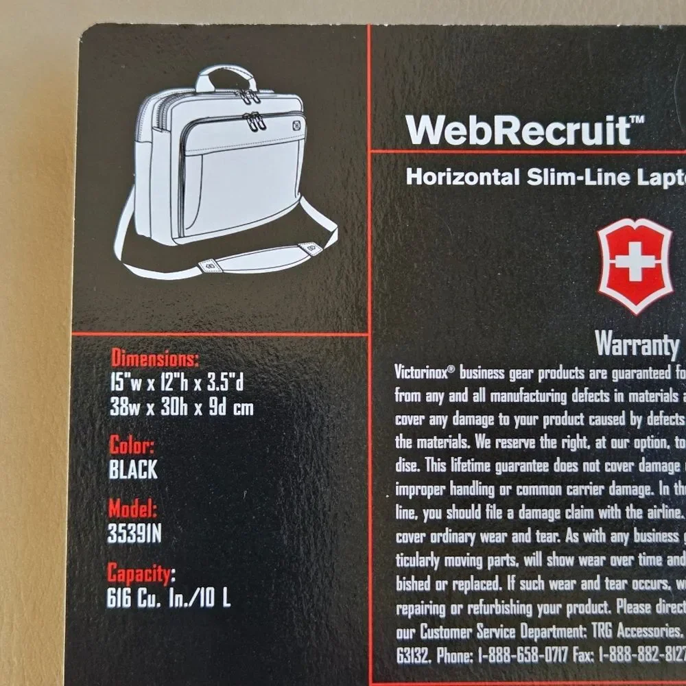 Swiss Army Business Gear Laptop Briefcase Web Recruit Victorinox Black NEW - Picture 5 of 16